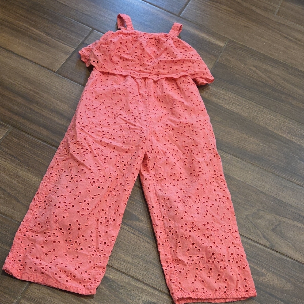 Zara Pink Eyelet Kids One Piece